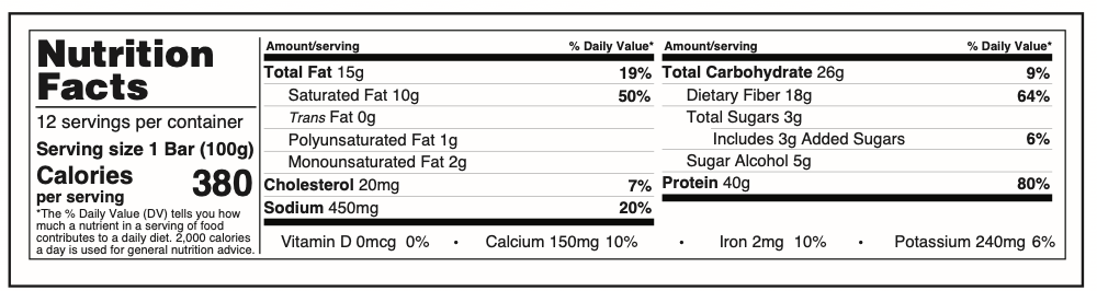XL 40 The Ultimate Protein Bar